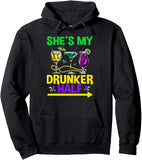 Men's Hoodie Shes My Drunker Half Colorful Cocktails With Party Elements Glass