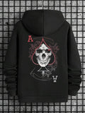 Men's Hoodie Dark Gothic Smoke Rising Ace Of Spades Skull