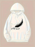 Women's Hoodie Gold Rush Soft Feather With Elegant Curved Silhouette And White Cotton Hoodie