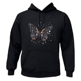 Men's Hoodie Sparkling Patterned Wings With Starlit Night Dazzling Butterfly