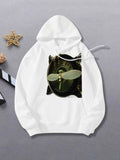 Women's Hoodie Glossy Engine With Metallic Propeller Radiant Under Studio Lighting Machinery