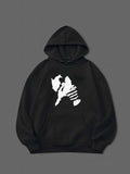 Men's Hoodie Abstract Art With Expressive Hands Embracing Silhouette Figure