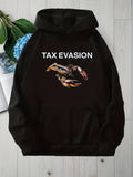 Men's Hoodie Tax Evasion Colorful Claw Crab Sitting On Plain Black Hoodie