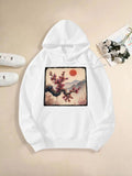 Women's Hoodie Tranquil Mountain Landscape With Setting Sun Over Misty Valley Tree