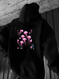 Men's Hoodie Glowing Pink Jellyfish Floating Gracefully In Deep Ocean Darkness Jellyfish