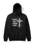 Men's Hoodie I Cant But I Know A Guy Rustic Wooden Cross Surrounded By Subtle Particles Hoodie