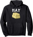 Men's Hoodie Hay Rustic Stack Of Golden Baled Straw Hay