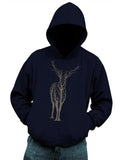 Men's Hoodie Branching Antlers Forming Enchanted Forest Silhouette Majestic Deer
