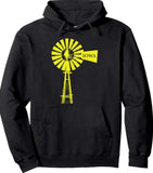 Men's Hoodie Iowa Yellow Vintage Windmill Design On Black Hoodie