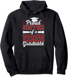 Men's Hoodie Proud Sister Of A Graduate With Graduation Cap Over Bold Numbers Hoodie
