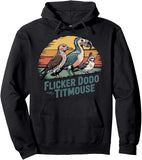 Men's Hoodie Flicker Dodo Titmouse Colorful Sunset With Three Tropical Birds Together