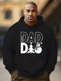 Men's Hoodie Festive Tree And Snowman Replacing Letters In Dad Hoodie