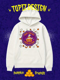 Women's Hoodie Cute Pumpkin Surrounded By Candy And Fun Halloween Symbols Pumpkin