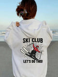 Women's Hoodie Ski Club Winter Adventure With Radiant Sunlight Around Skier