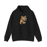 Men's Hoodie Playful Jungle Art With Paw Raised Thumbs Up Tiger