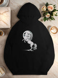 Women's Hoodie Mystical Night With Moonlight Gleaming Over A Majestic Unicorn