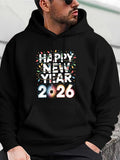 Men's Hoodie Happy New Year Colorful Lights And Festive Glow 2026