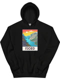 Men's Hoodie Colorful Sunset Sky With Majestic Mountains Over Blue Water Fjord