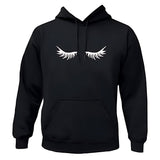 Men's Hoodie Minimalist Eyelashes Silhouette On Plain Cozy Hoodie