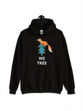Men's Hoodie We Tree Playful Fox Perched On Pine Evergreen Tree