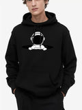 Men's Hoodie Futuristic Astronaut Emerging From Dark Cosmic Abyss Hoodie