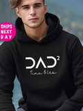 Men's Hoodie Dad Squared Minimalist Typography With Personal Names Underneath Hoodie