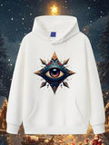 Men's Hoodie Surreal Prism Burst With All Seeing Illuminated Central Eye