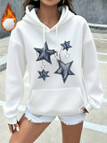 Women's Hoodie Silver Stars Hanging Among Soft Floating Charms Star