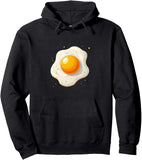 Men's Hoodie Sunny Side Up Egg With Shiny Yolk On Black Hoodie