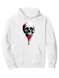 Men's Hoodie Colorful Paint Dripping Over Bleeding Melting Human Skull