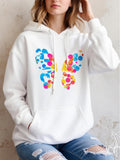 Women's Hoodie Colorful Paint Spots Forming Vibrant Wings Bright Butterfly