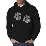 Men's Hoodie White Swirling Lines Forming Twin Paw Prints Hoodie