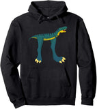 Men's Hoodie Playful Cartoon Design With Bold Yellow Accents Happy Dinosaur