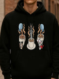Men's Hoodie Steaming Hot Cappuccino With Skeleton Hands And Skull Cups