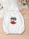Women's Hoodie I Am Not Spoiled My Husband Just Loves Me With Bold Red Lip Print Hoodie