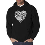 Men's Hoodie Clustered Bubbles Forming A Heart Graphic Shape