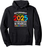 Men's Hoodie Retirement Class Of 2025 Countdown Colorful Numbers Progress Bar Hoodie