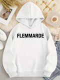 Women's Hoodie FLEMMARDE Minimalist Modern Bold Text Hoodie