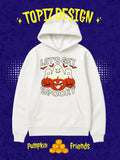 Women's Hoodie Lets Get Spooky Friendly Ghosts With Smiling Pumpkin Friends Hoodie