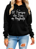 Women's Hoodie WomenS Sparkling ItS Beautiful Being Perfect Spanish Quote Hoodie - Black Geometric Sweatshirt with Kangaroo Pocket Machine Washable Pullover for Everyday & Birthday Outfits All-Season Casu