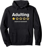 Men's Hoodie Adulting One Star Would Not Recommend Minimalist Hoodie