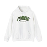 Men's Hoodie Vermont United States Classic Lettering On Cozy White Hoodie