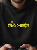 Men's Hoodie Bright Neon Letters With Gaming Elements On Minimalist Hoodie Gamer