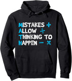 Men's Hoodie Mistakes Allow Thinking To Happen Blue Symbols Math Hoodie