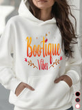 Women's Hoodie Bootique Vibes Orange Red Leaves With Seasonal Autumn Motif Hoodie