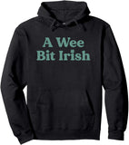 Men's Hoodie A Wee Bit Irish Playful Lettering With Subtle Shamrock Motif Hoodie