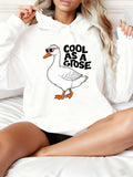 Women's Hoodie Cool As A Goose Wearing Sunglasses Among Minimalist Lines Goose