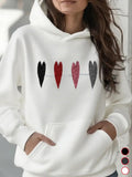 Women's Hoodie Four Painted Hearts With Handdrawn Strokes Across The Chest Hoodie