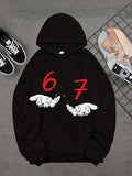 Men's Hoodie Floating Red Numbers Above Outstretched Hands Hoodie