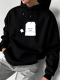 Men's Hoodie Minimalist Cartoon With Smiling Face On Relaxing Tea Bag